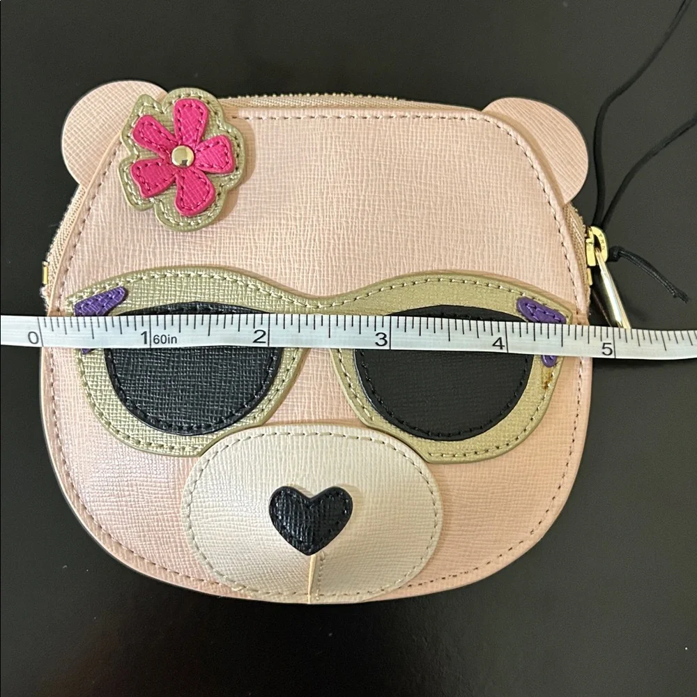 Furla Bear Coin Purse Cream/Black Sunglasses – NWT Chic Mini Designer Pouch